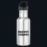 Bouteille D'eau Lettres noires "Boston Strong" -<br><div class="desc">Lettres noires "Boston Strong" - bouteille en acier inoxydable</div>
