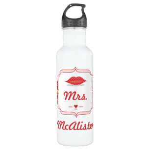 Bouteille D'eau Lèvres Mme Hipster Vintage Retro Bride