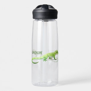 Bouteille D'eau Lézard Amical Avec Votre Nom