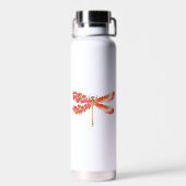 Bouteille D'eau libellule de fleurs avec sakura de bijoux (Arrière)