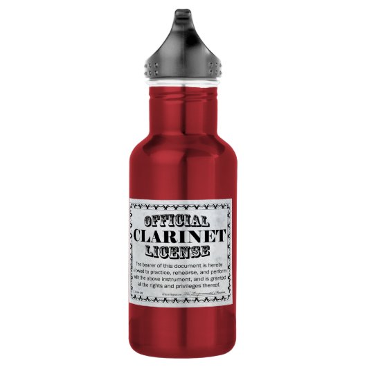 Bouteille D'eau Licence Clarinet (Droite)