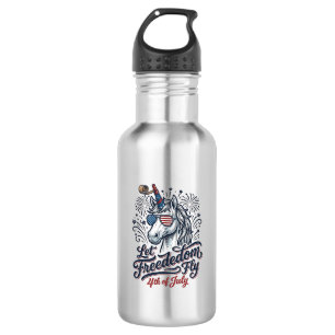 Bouteille D'eau Licorne Patriotique Maillot Volant De Liberté Du 4