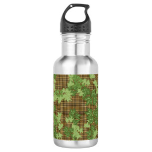 Bouteille D'eau Lierre vert sur plaid doré noir