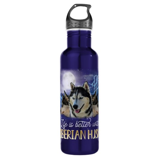 Bouteille D'eau Life Is Better With A Siberian Husky (Devant)