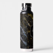 Bouteille D'eau Ligne brillante or noir chic abstrait Monogramme (Plage)