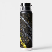 Bouteille D'eau Ligne brillante or noir chic abstrait Monogramme (Arrière)