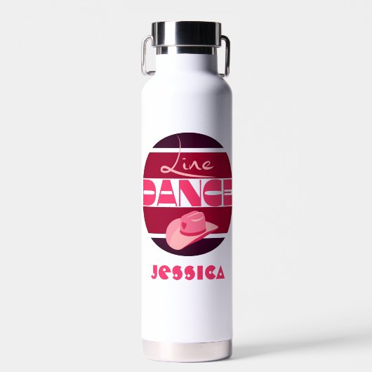 Bouteille D'eau Ligne danse Love Cowboyhat rose (Avant)