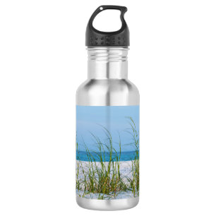 Bouteille D'eau Ligne De Chaleur De Mer En Sable Blanc Acier Inoxy