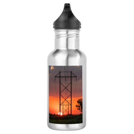 Bouteille D'eau Lignes d'alimentation Coucher de soleil Silhouette (Droite)
