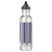 Bouteille D'eau Lignes verticales d'art déco, pourpre et noir, (Gauche)