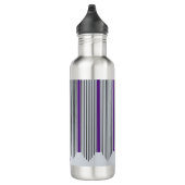 Bouteille D'eau Lignes verticales d'art déco, pourpre et noir, (Droite)