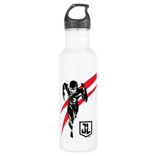 Bouteille D'eau Ligue de Justice | Flash Running Noir Pop Art (Devant)