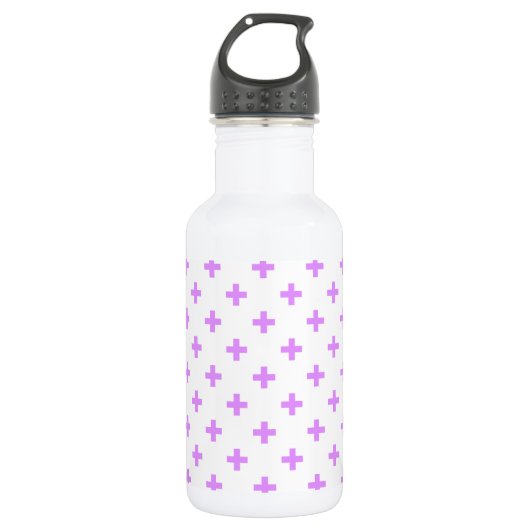 Bouteille D'eau Lilac polka croise sur blanc (Devant)