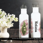 Bouteille D'eau Lily of the Valley Happiness Personnalisée<br><div class="desc">La Lys fleur sauvage de la Vallée signifie "Un Retour au Bonheur". Cette belle Lily de la Vallée aquarelle art évoque un sentiment doux et réconfortant. Cette conception ferait un beau cadeau de la Fête des Mères ou donnerait un message d'encouragement réfléchi à quelqu'un qui traverse une période difficile. Customisez...</div>