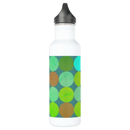 Bouteille D'eau Lime Vert Turquoise Turquoise & Rust Cercles Monog (Gauche)