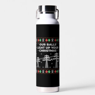 Bouteille D'eau Lineman Noël Nos balles s'allument