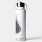 Bouteille D'eau Lion noir avec couronne Antlers et monogramme (Arrière)