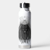 Bouteille D'eau Lion noir avec couronne Antlers et monogramme (Gym)