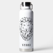 Bouteille D'eau Lion tribal noir et blanc (Plage)