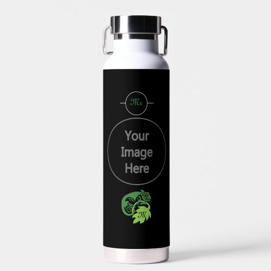 Bouteille D'eau Lizard Vert Chameleon Drunk Suspendu (Avant)