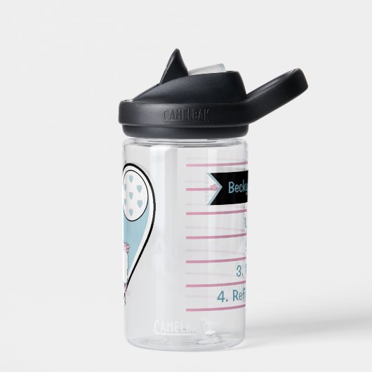 Bouteille D'eau Llama Pyjama Coeur bleu (Gauche)