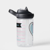 Bouteille D'eau Llama Pyjama Coeur bleu (Arrière Complet)