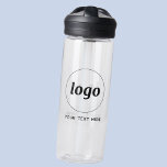Bouteille D'eau Logo avec promotion de la marque commerciale texte<br><div class="desc">Ajoutez votre propre logo et le choix du texte à cette conception. Supprimez le texte si vous préférez. Minimaliste et professionnel pour promouvoir la fidélité à la marque. Idéal pour l'image de marque des employés ou comme produit promotionnel pour vos clients et clients.</div>