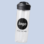 Bouteille D'eau Logo avec promotion de la marque commerciale texte<br><div class="desc">Ajoutez votre propre logo et le choix du texte à cette conception. Supprimez le texte si vous préférez. Minimaliste et professionnel pour promouvoir la fidélité à la marque. Idéal pour l'image de marque des employés ou comme produit promotionnel pour vos clients et clients.</div>