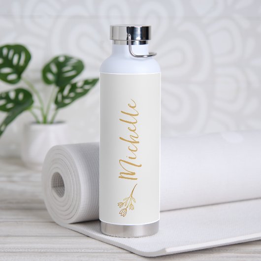 Bouteille D'eau Logo botanique moderne avec nom (Yoga)