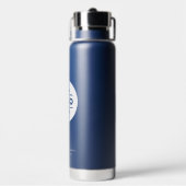 Bouteille D'eau Logo cercle blanc Navy marqué (Arrière)