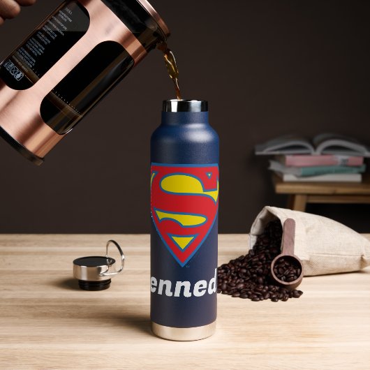 Bouteille D'eau Logo classique Supergirl avec fond bleu (Gym)