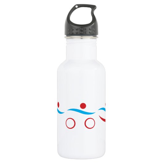 Bouteille D'eau Logo cool moderne Triathlon (Devant)