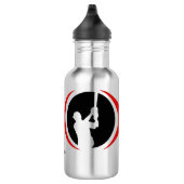 Bouteille D'eau Logo de base-ball noir rouge (Droite)
