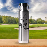Bouteille D'eau Logo de golf moderne | Monogramme minimaliste<br><div class="desc">Ce design de bouteille d'eau moderne comprend un logo de golf et vos initiales en gras en noir pour un look simple,  élégant,  mais professionnel. Ajoutez votre nom et faites-le le vôtre.</div>