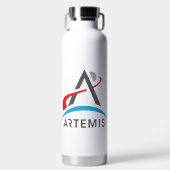 Bouteille D'eau Logo de la NASA Artemis Rocket Blanc (Avant)