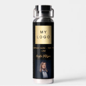 Bouteille D'eau logo de l'entreprise en or noir signature (Arrière)