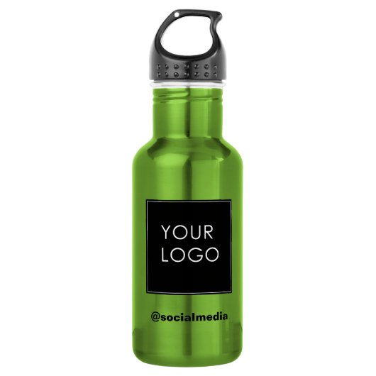 Bouteille D'eau Logo de l'entreprise Modèle moderne Vert (Devant)