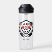 Bouteille D'eau Logo de soccer de nom personnalisé (Arrière)