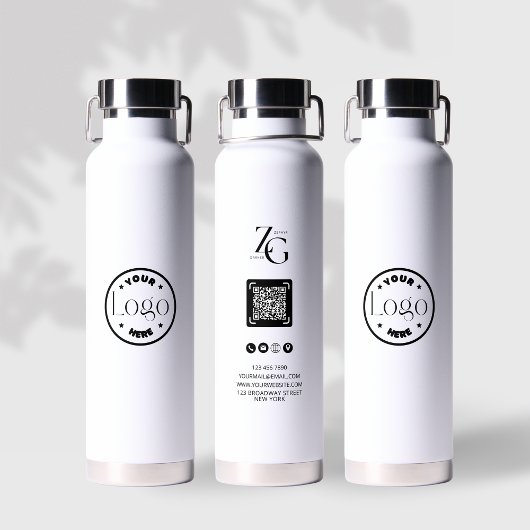 Bouteille D'eau Logo d'entreprise moderne personnalisé QR Code Pro