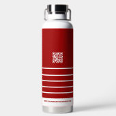 Bouteille D'eau Logo d'entreprise QR code site Red White Holiday (Plage)