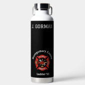 Bouteille D'eau Logo du service d'incendie rouge et noir Personnal (Avant)