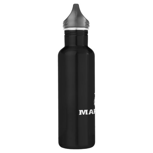 Bouteille D'eau Logo empilé USMC - Blanc (Gauche)