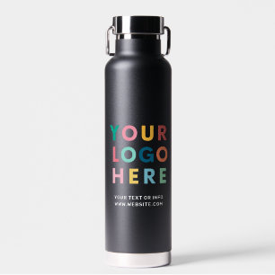 Bouteille D'eau Logo Entreprise Société Minimaliste Noir