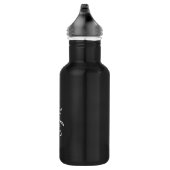 Bouteille D'eau Logo et texte personnalisés en noir (Droite)