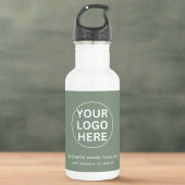 Bouteille D'eau Logo et texte vert Sage l Promotionnels Business