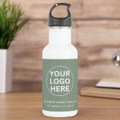 Bouteille D'eau Logo et texte vert Sage l Promotionnels Business