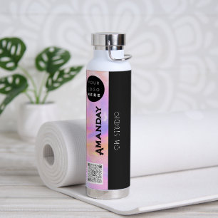 Bouteille D'eau Logo personnalisé Nom du code Qr Holographique ros