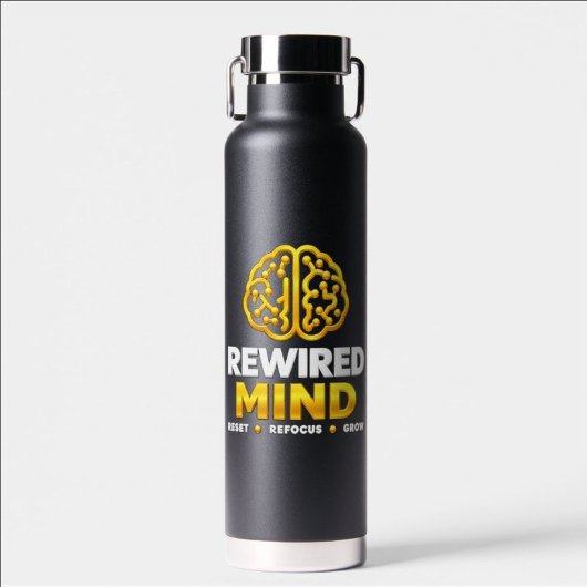 Bouteille d'eau Logo Rewired Mind - Isolée Noire