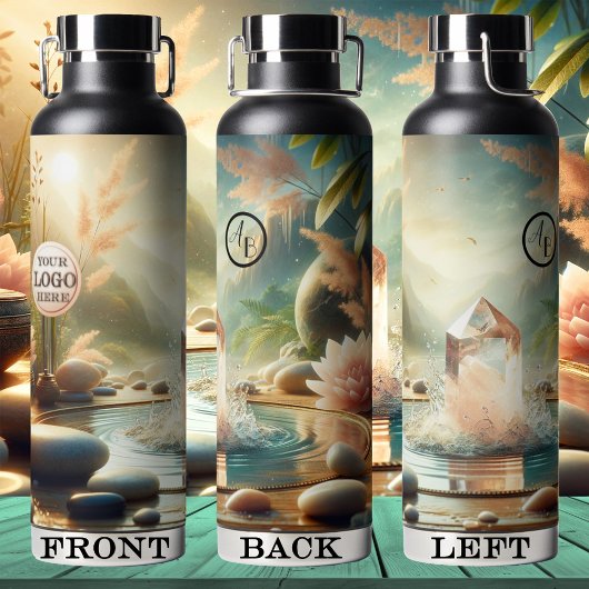 Bouteille D'eau Logo rose cristal Zen