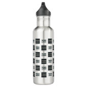 Bouteille D'eau Logo simple à répétition 2 | Blanc (Droite)